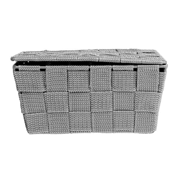WENKO - Corbeille SDB avec couvercle Adria gris - large