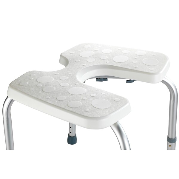 WENKO - Tabouret d'hygiène réglable - Blanc - large
