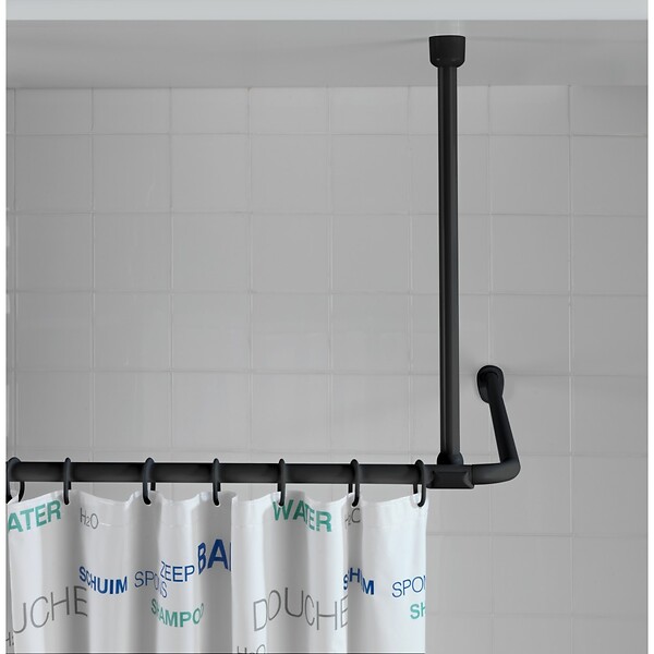 WENKO - Support barre d.douche univers.57cm noir - large