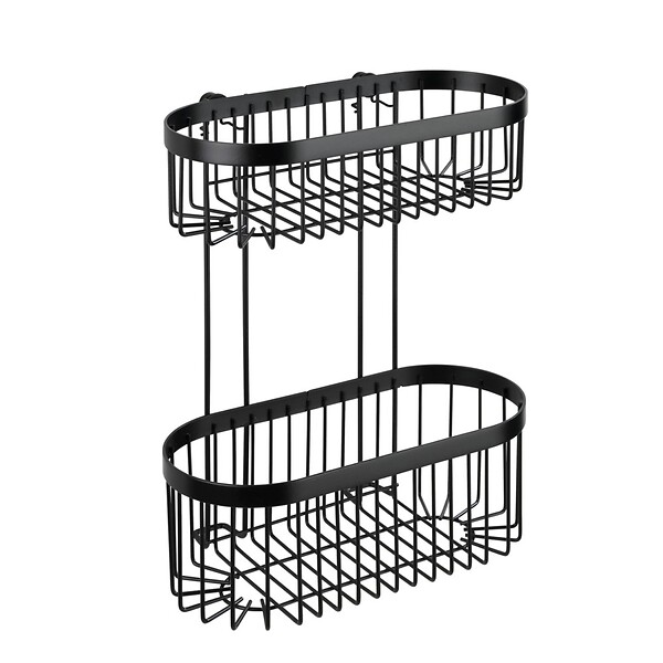 WENKO - Etagère 2 niveaux Classic Plus, noir - large