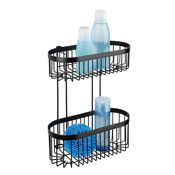 WENKO - Etagère 2 niveaux Classic Plus, noir - large