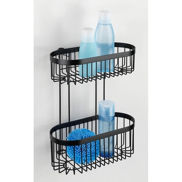 WENKO - Etagère 2 niveaux Classic Plus, noir - large