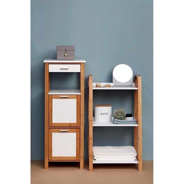 WENKO - Boîte SDB avec couvercle Gara, blanc - large