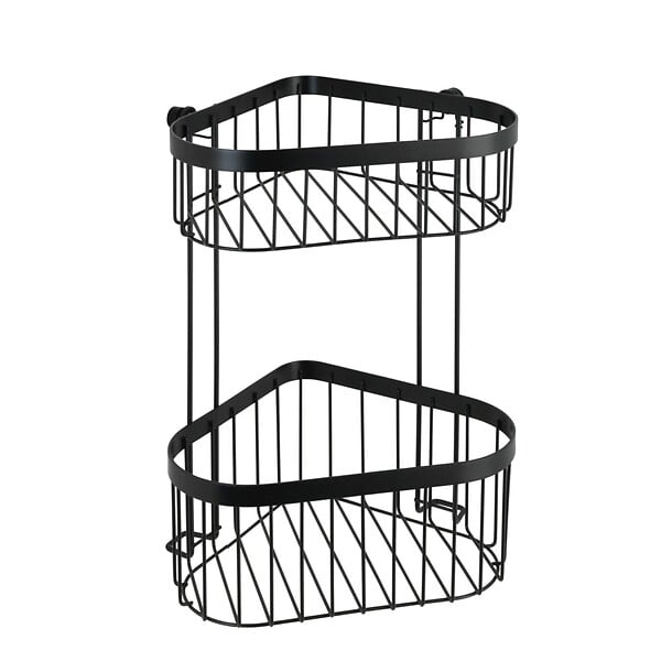 WENKO - Etagère deux niveaux Classic Plus noire - large