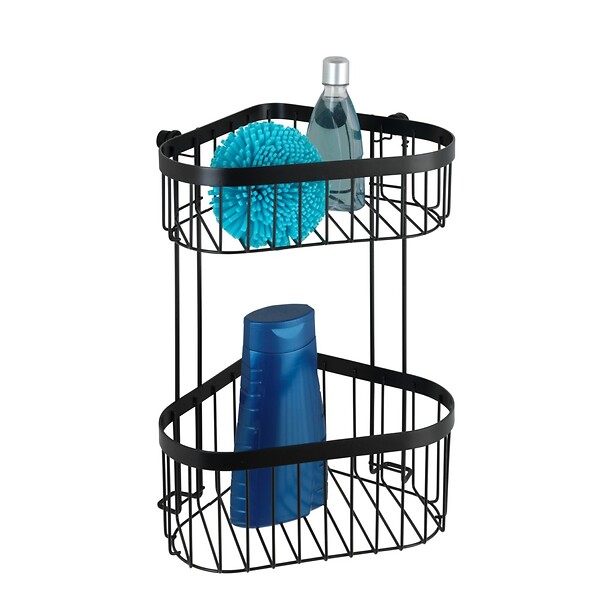 WENKO - Etagère deux niveaux Classic Plus noire - large