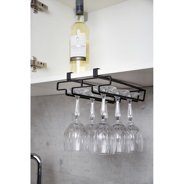 WENKO - Porte-verres pour étagère Klea noir - large