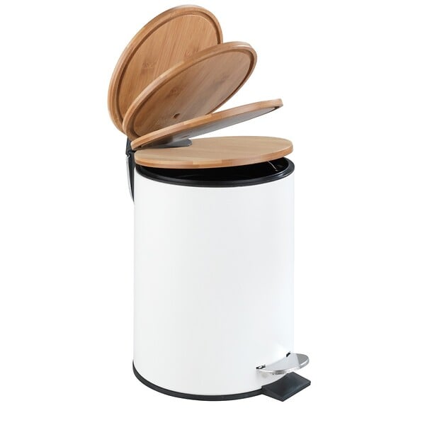 WENKO - Poubelle à pédale Tortona -  Blanc - Mat - 3L - large