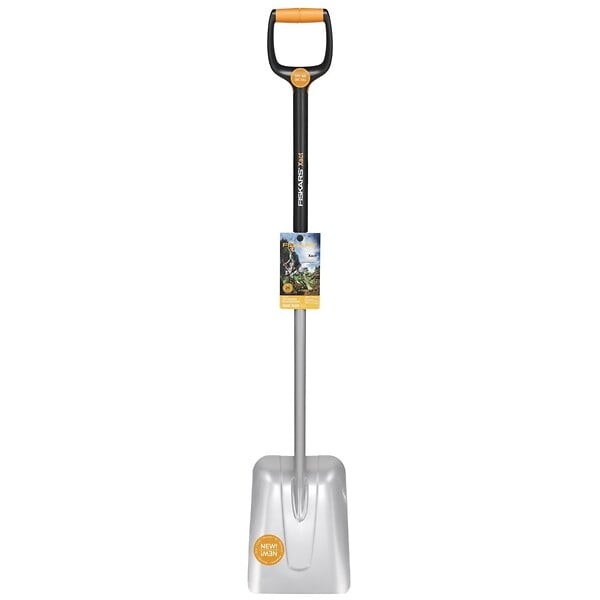 FISKARS - Pelle FISKARS Xact tete en acier au bore manche acier inox L.130cm - large