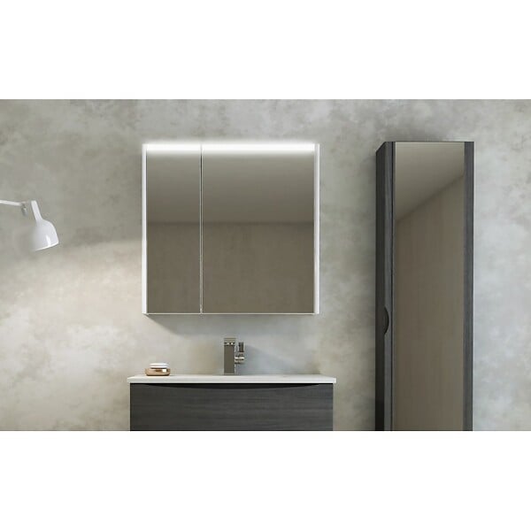 BADENHAUS - Armoire de toilette - 2 portes - Miroir - LED - 70x15x67cm - large