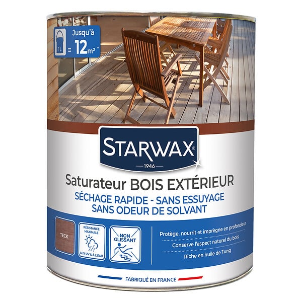 STARWAX - Saturateur extérieur bois exterieur teck 1L - large