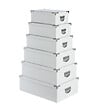 5 FIVE SIMPLY SMART - Lot de 6 Boites de rangement avec coins en métal  uni blanc - vignette