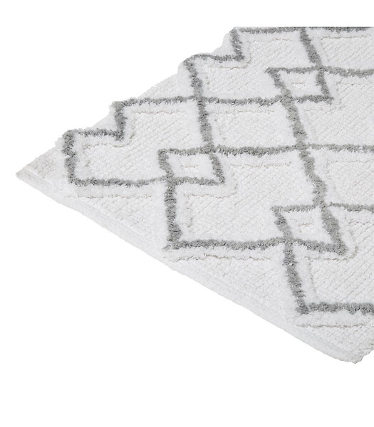 5 FIVE SIMPLY SMART - Tapis de salle de Bain en Coton déco Ethnique Gris 50 x 75 cm - large