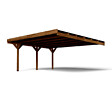 CERLAND - Carport double Victor adossable - Bois - 2 voitures - 6.02x5.12x2.69m - vignette