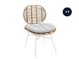 JARDILINE - Lot de 4 Chaises de jardin en résine tressée FLORES avec coussin chiné gris/beige - vignette
