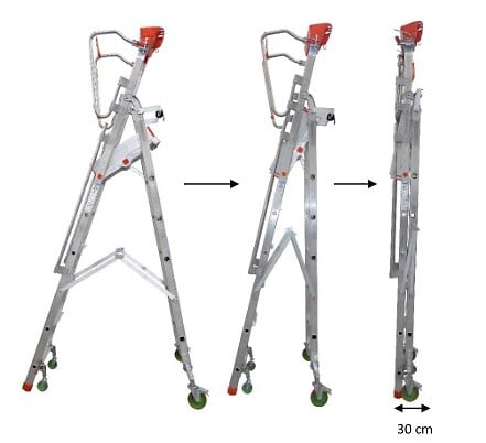 FIMM - Fimm - Plateforme De Magasinage En Aluminium Repliable Charge 150 Kg 4 Marches Haut. Travail 2830 Mm - large