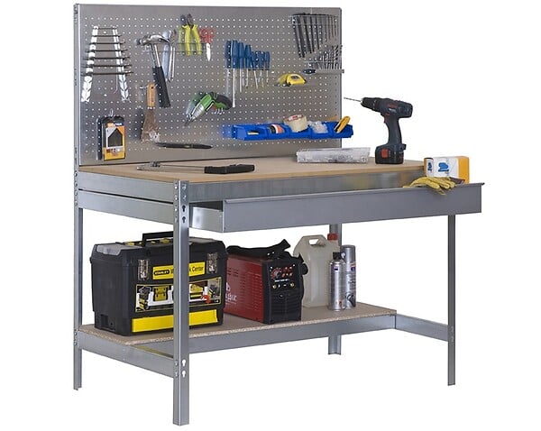 SIMON RACK - Simonrack - Etabli Galvanisé 1445x910x610 Mm Charge 400 Kg/ Plateau - Simonwork Bt2 Box 900 Galva - large