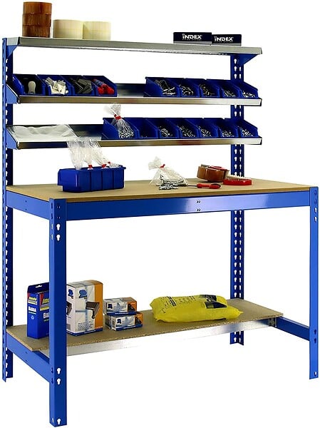 SIMON RACK - SimonRack - Kit Etabli 1440x900x600mm Charge 400Kg -  SIMONWORK BT-1 900 BLEU/BOIS Simon Rack - large
