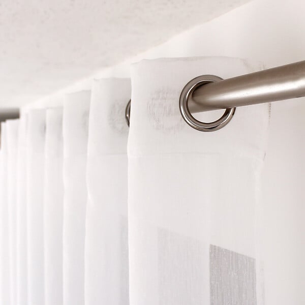 C MA DECO - Voilage avec 8 oeillets 140x240cm blanc - large