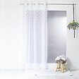 C MA DECO - Voilage brodé feuillage 8 oeillets140x240cm blanc - vignette