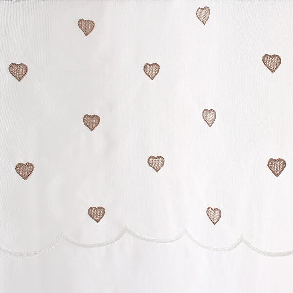 C MA DECO - Voilage brodé feuillage 8 oeillets140x240cm blanc - large