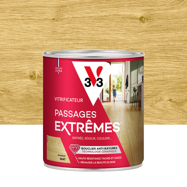 V33 BOIS - Vitrificateur Passages Extrêmes Mat Incolore Pot 0.75l - large