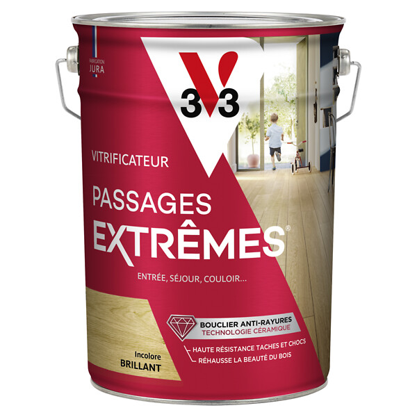 V33 BOIS - Vitrificateur Passages Extrêmes - Brillant - Incolore - 5L - large