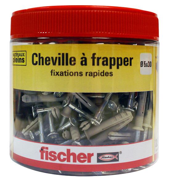 FISCHER - Cheville FISCHER NF à clou 5 mm x 30 mm- 5 mm boîte de 200 - large