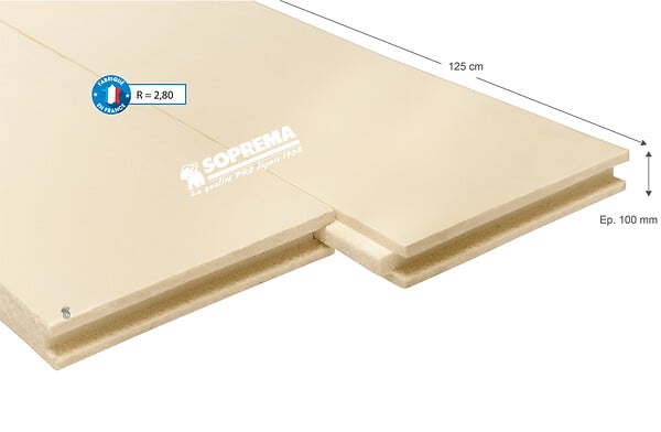 SOPREMA - Panneau isolant polystyrène extrudé 125x60x10cm, R=2.85 - large