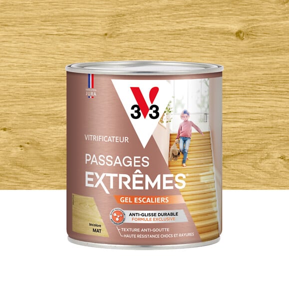 V33 BOIS - Vitrificateur passages extrêmes gel escaliers incolore mat 0.75 L - large
