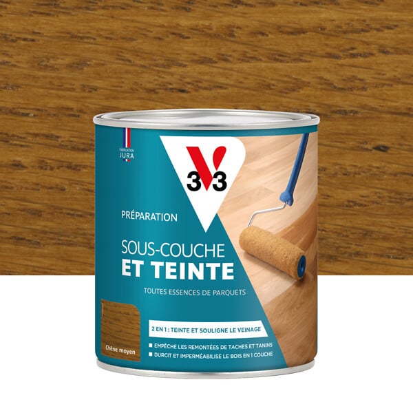 V33 BOIS - Sous-couche et Teinte parquets chêne moyen 0.75 L - large