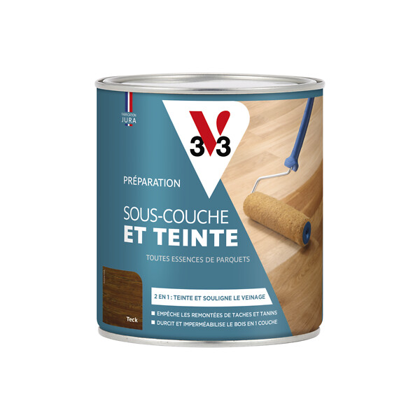 V33 BOIS - Sous-couche et Teinte parquets teck 0.75 L - large