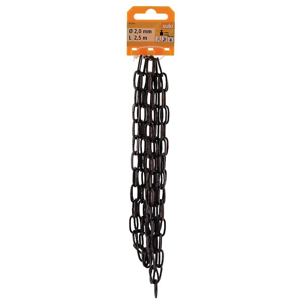SUKI - Chaîne carrée martelée en acier cuivré 2mmx2.5m - large