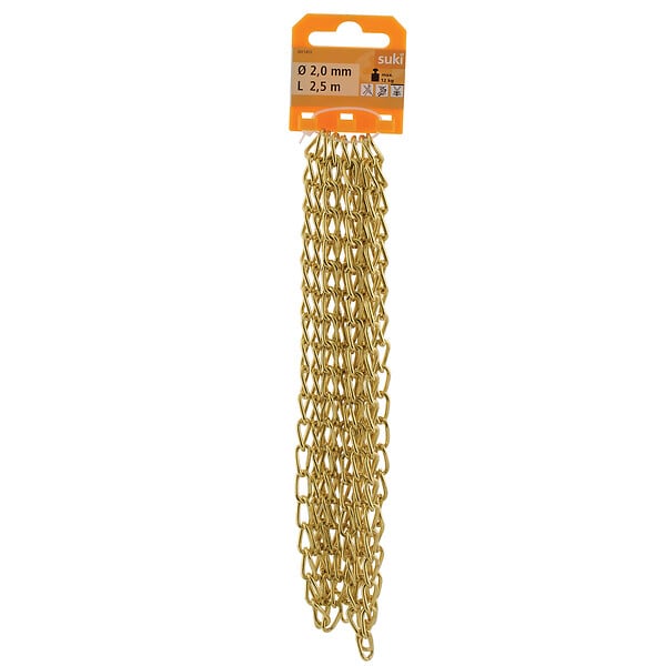 SUKI - Chaîne maille figaro en acier laitonné 2.0mmx2.5m - large
