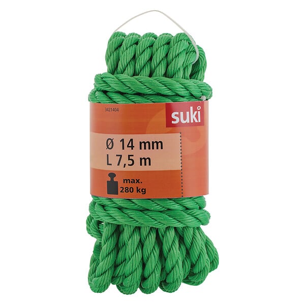 SUKI - Corde torsadéeen  polypropylène 14mm x 7.5m  coloris vert - large