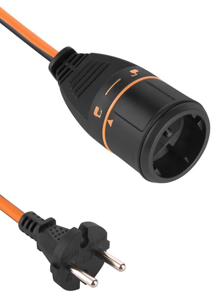ELECTRALINE - Prolongateur Electrolock - Pour jardin - Orange et noir - 40m - large