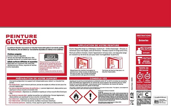 V33 PEINTURE - Peinture bicouche Glycéro - Blanc - Satin - 10L - large