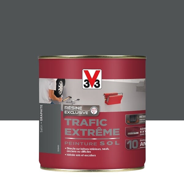 V33 PEINTURE - Peinture sol Trafic Extrême satin graphite 0.5 L - large