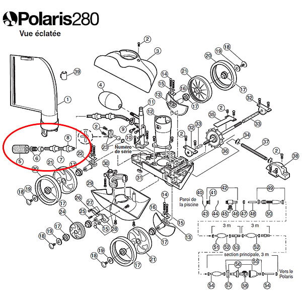 POLARIS - tentacule complète de rechange pour polaris 180/280/380 - b5 - large