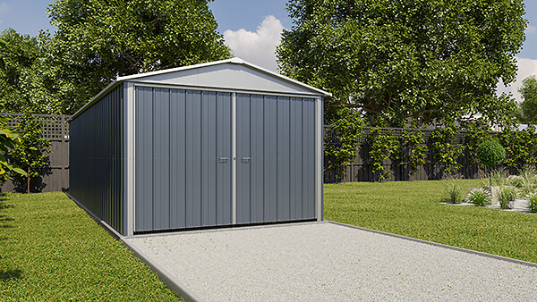 YARDMASTER - Garage 1024A - Métal  - Anthracite et aluminium  - 20.31m2 - large