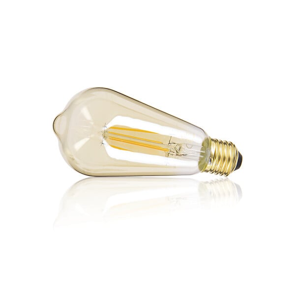 XANLITE - Lot de 2 ampoules Filament LED ST64 Edison ambrées, culot E27, puissance 9W, équivalent 60W, flux 806 lm, lumière blanc très chaud 1800 K, usage intérieur décoratif - large
