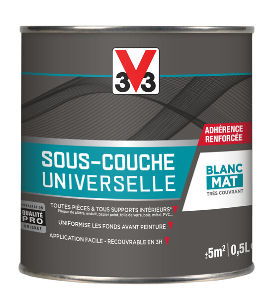 V33 PEINTURE - Sous-couche universelle blanc 0.5 L - large