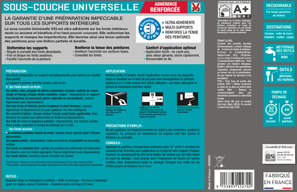 V33 PEINTURE - Sous-couche universelle blanc 2.5 L - large