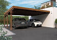 CERLAND - Carport double Victor adossable - Bois - 2 voitures - 6.02x5.12x2.69m - vignette