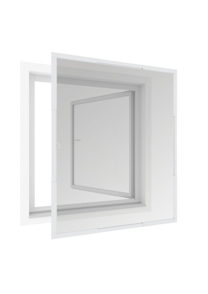 WINDHAGER - Kit moustiquaire pour fenêtre - cadre fixe - Blanc - 130x150cm - large