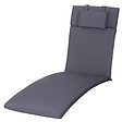 OUTSUNNY - Outsunny Matelas bain de soleil - coussin de transat - matelas de chaise longue - dim. 198L x 53l x 5H cm - coussin zippé déhoussable - tétière, cordons d'attache - polyester gris - vignette