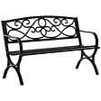OUTSUNNY - Banc de jardin 2 places style néo-rétro fer forgé dim. 128L x 58l x 85H cm acier époxy fonte noir - vignette