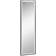 HOMCOM - Miroir mural dim. 120L x 35l cm - film sécurité anti déflagrant, système attache inclus - cadre alliage alu. noir - vignette
