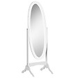 HOMCOM - Miroir à  pied ovale style shabby chic inclinaison réglable dim. 47L x 45l x 154H cm MDF blanc - vignette