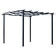 OUTSUNNY - Pergola autoportante style contemporain - toit terrasse à décorer - dim. 3L x 3l x 2,3H m - métal époxy anticorrosion noir - vignette