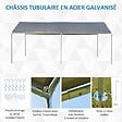 OUTSUNNY - Carport auvent pour voiture 5,95L x 2,90l x 2,60H m acier galvanisé robuste PE haute densité gris - vignette